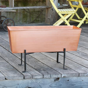 Copper Flower Box with adjustable Stand Folding Stand