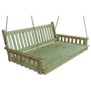 Yellow Pine 75" Twin Mattress Traditional English Swingbed - The Charming Bench Company