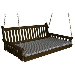 Yellow Pine 75" Twin Mattress Traditional English Swingbed - The Charming Bench Company