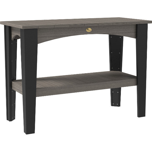 Counter Height Island Buffet Table Outdoor Table Coastal Gray &amp; Black