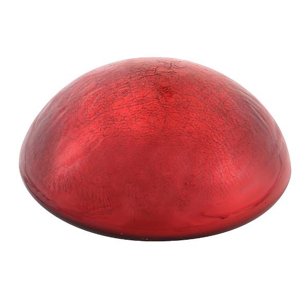 Crackle Glass Toadstool Red