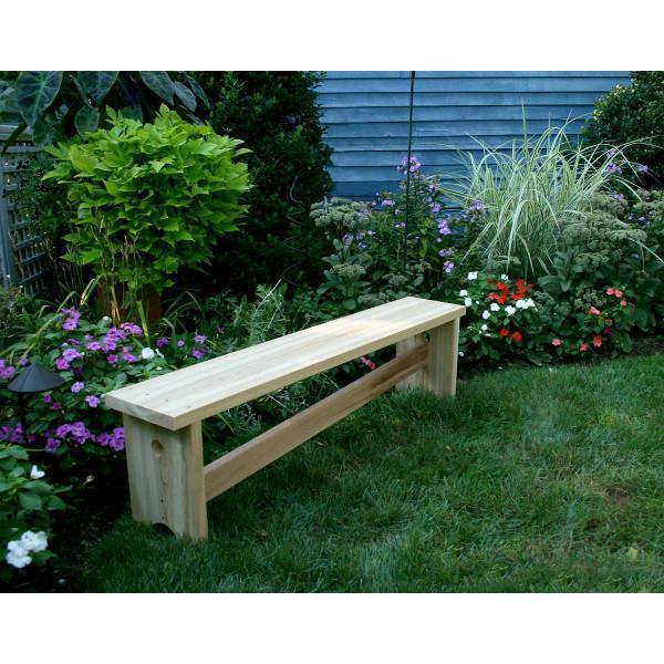 Creekvine Design 5&#39; Cedar 1800 Traditional Bench w/ Slant Brace Garden Benches Unfinished