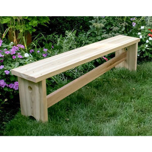 Creekvine Design 5' Cedar 1800 Traditional Bench w/ Slant Brace Garden Benches Unfinished