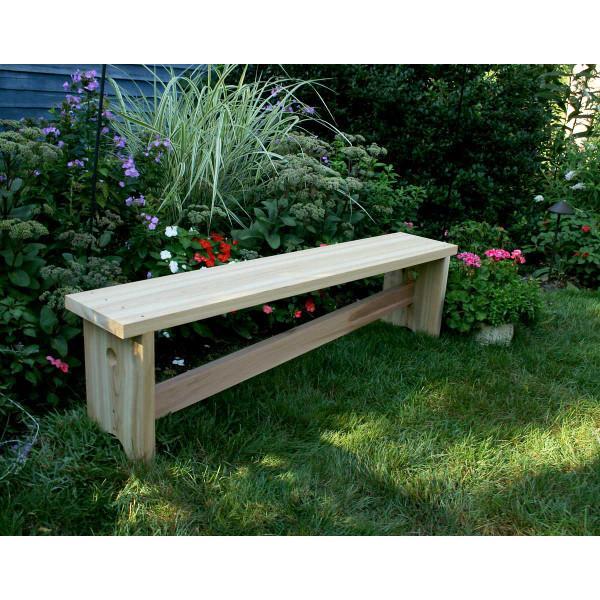 Creekvine Design 5&#39; Cedar 1800 Traditional Bench w/ Slant Brace Garden Benches Unfinished