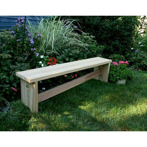 Creekvine Design 5' Cedar 1800 Traditional Bench w/ Slant Brace Garden Benches Unfinished