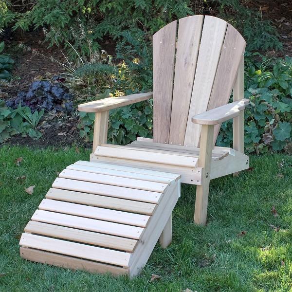 Creekvine Design Cedar Adirondack Chair &amp; Footrest Set Adirondack Unfinished