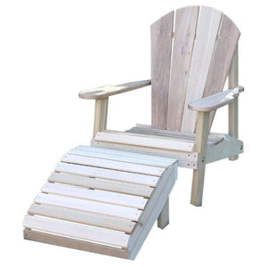 Creekvine Design Cedar Adirondack Chair & Footrest Set Adirondack Unfinished