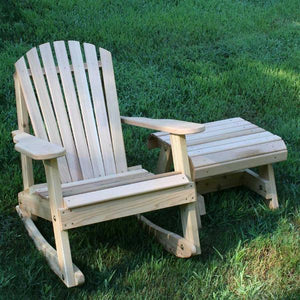 Creekvine Design Cedar American Forest Adirondack Rocker & Side Table Set Adirondack Unfinished