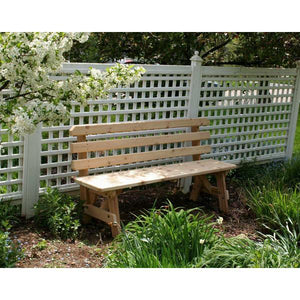 Creekvine Design Cedar Backed Bench Garden Bench 4 ft / Unfinished