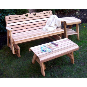 Creekvine Design Cedar Country Hearts Glider Collection Glider Unfinished