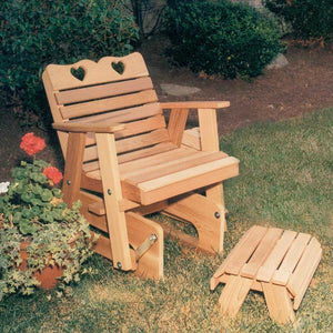 Creekvine Design Cedar Country Hearts Glider Collection Glider Unfinished