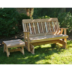 Creekvine Design Cedar Countryside Rocking Glider & Table Set Glider Unfinished