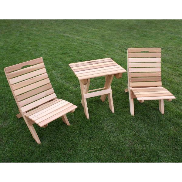 Creekvine Design Cedar Folding Travel Collection Outdoor Chairs Unfinished