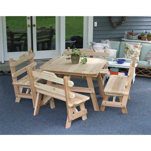 Creekvine Design Cedar Four Square Dining Set Dining Set Unfinished / No