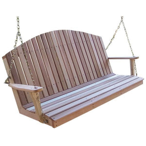 Creekvine Design Cedar Mountaintop Fanback Porch Swing Porch Swing 2 ft / Unfinished
