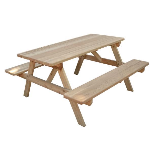 Creekvine Design Cedar Park Style Picnic Table with Attached Benches Picnic Table 4 ft / Unfinished