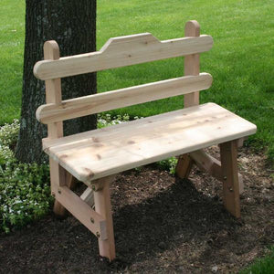 Creekvine Design Cedar Tab Back Bench Garden Bench 3 ft / Unfinished
