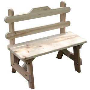 Creekvine Design Cedar Tab Back Bench Garden Bench 3 ft / Unfinished