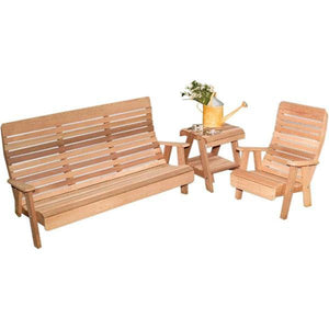 Creekvine Design Cedar Twin Ponds Bench & Chair Collection Garden Benches Unfinished