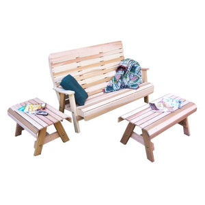 Creekvine Design Cedar Twin Ponds Bench Set Table Unfinished