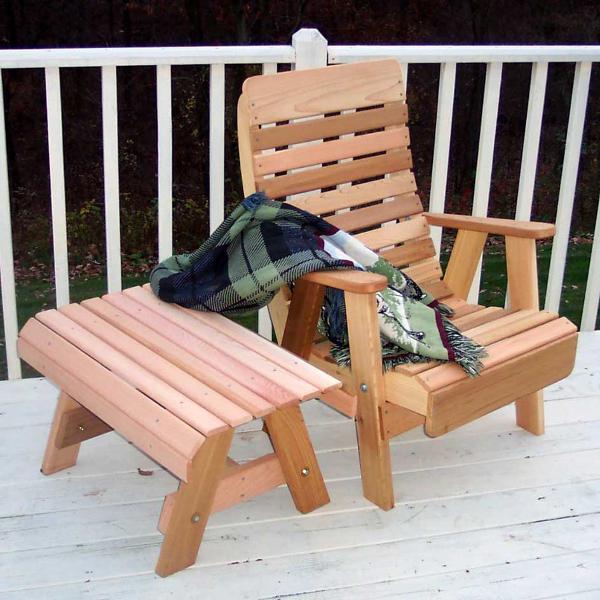 Creekvine Design Cedar Twin Ponds Chair &amp; Table Set Chair Unfinished
