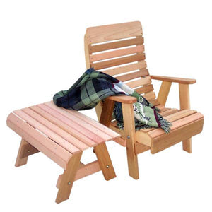 Creekvine Design Cedar Twin Ponds Chair & Table Set Chair Unfinished