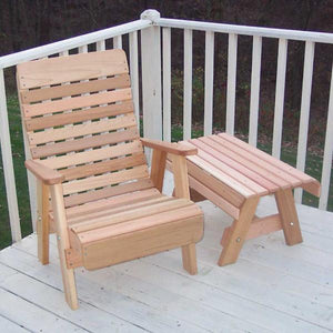 Creekvine Design Cedar Twin Ponds Chair & Table Set Chair Unfinished