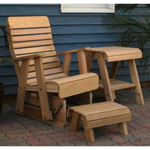 Creekvine Design Cedar Twin Ponds Rocking Glider Chair Set Glider Unfinished