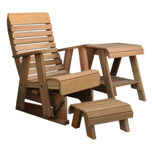 Creekvine Design Cedar Twin Ponds Rocking Glider Chair Set Glider Unfinished
