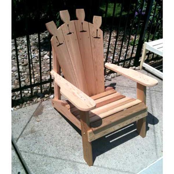 Creekvine Design Cedar Wine Glass Adirondack Chair Outdoor Chair Unfinished