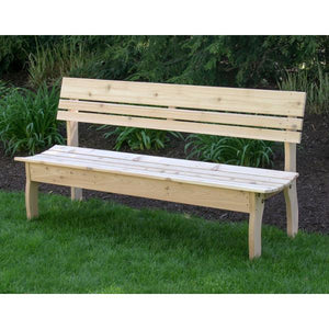Creekvine Design Red Cedar Chickadee Backed Bench Garden Benches 32 Inch / Unfinished