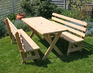 Creekvine Designs Cedar Cross Legged Picnic Table Set Picnic Table