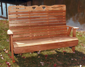 Creekvine Designs Cedar Country Hearts Garden Bench Garden Benches