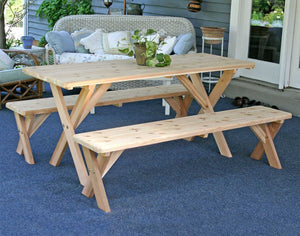 Creekvine Designs Red Cedar Backyard Bash Picnic Table Set Picnic Bench