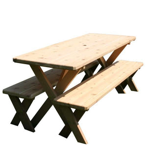 Creekvine Designs Red Cedar Backyard Bash Picnic Table Set Picnic Bench