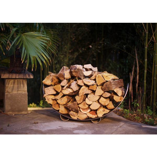 Crescent Log Rack -  Stainless Steel Firewood Rack
