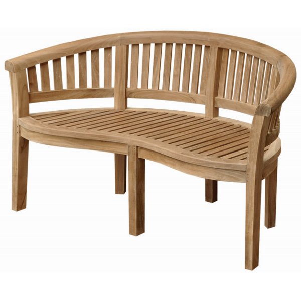 Curve 3 Seater Bench Extra Thick Wood Outdoor Bench