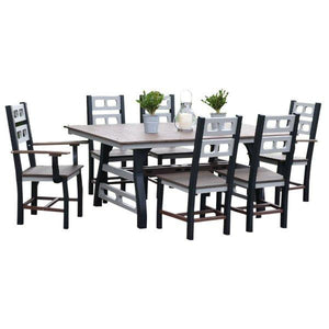 David Lewis 72” Manhattan Forge Dining Table Set With 4 Dining Chairs & 2 Arm Chairs - The Charming Bench Company