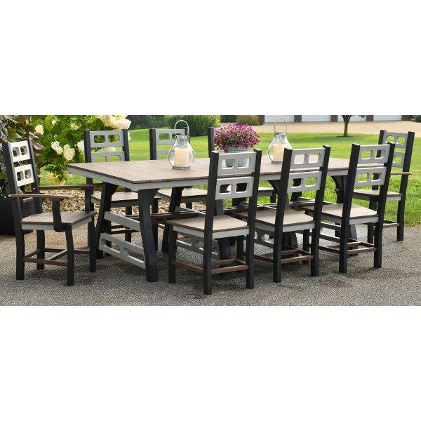 David Lewis Set - 94” Manhattan Forge Dining Table Set with 6 Dining Chairs &amp; 2 Arm Chairs