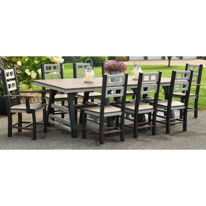 David Lewis Set - 94” Manhattan Forge Dining Table Set with 6 Dining Chairs & 2 Arm Chairs - The Charming Bench Company