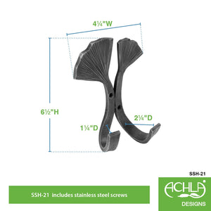 Double Ginkgo Leaf Hook Leaf Hook