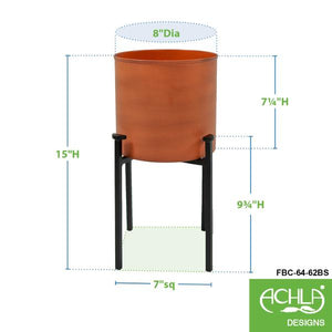 Eileen Planter with Steel Patina Pot Patina Pot