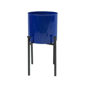 Eileen Planter with Steel Patina Pot Patina Pot Eileen Planter / French Blue