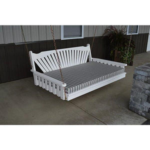 A & L Furniture Fanback Yellow Pine 6ft Swing Bed Swing Beds 6ft / Unfinished / No