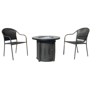 Faux Wood Compact Propane Fire Pit Fire Pits