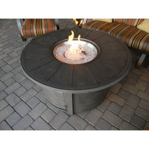 Faux Wood Round Aluminum Fire Pit Fire Pits