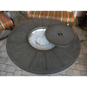 Faux Wood Round Aluminum Fire Pit Fire Pits