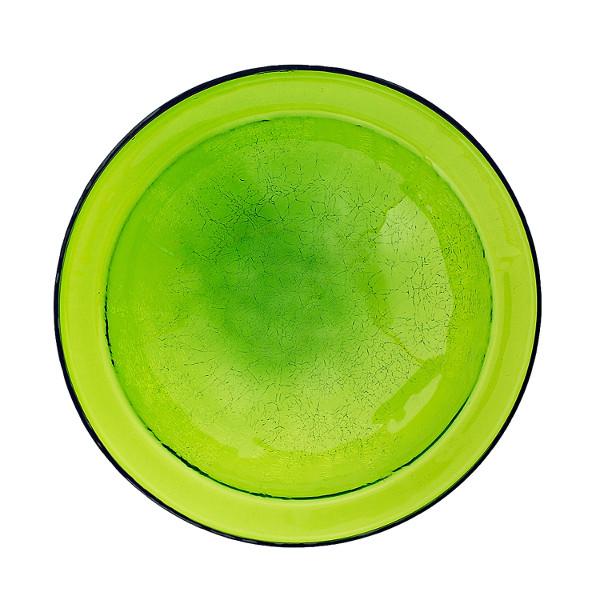 Fern Green Crackle Glass Birdbath Bowl Birdbath Bowl 12 inch / Bowl