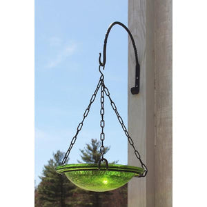 Fern Green Crackle Glass Birdbath Bowl Birdbath Bowl