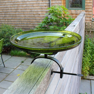 Fern Green Crackle Glass Birdbath Bowl Birdbath Bowl